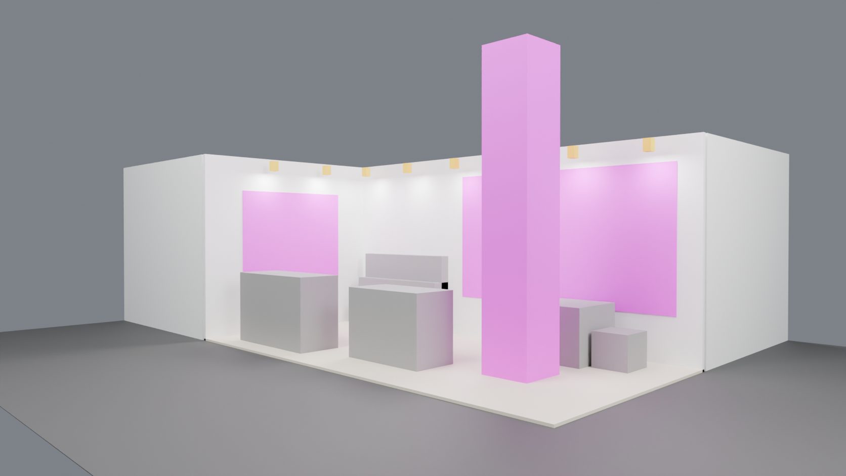 白い3D模型。パネルの位置を色で示している