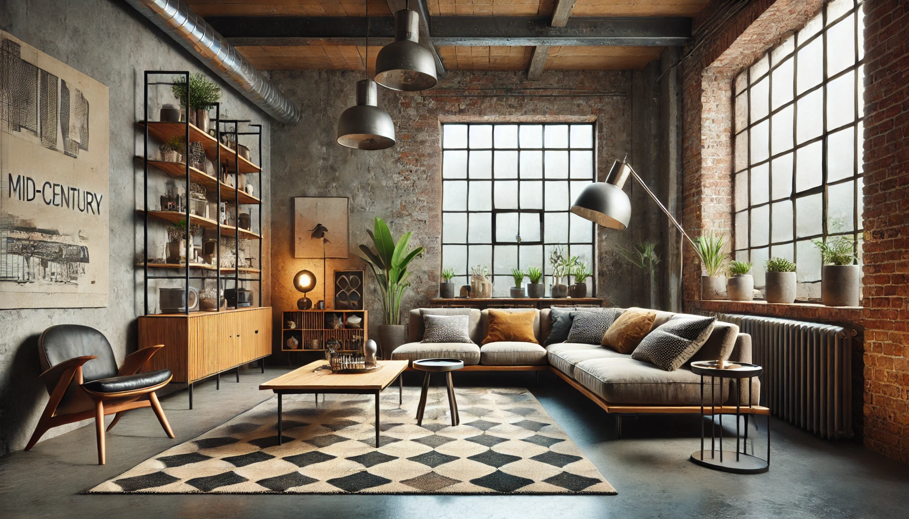 ミッドセンチュリーモダン・インダストリアルデザイン:レトロと現代の融合とカラフルな魅力 | EconoChicInteriors
